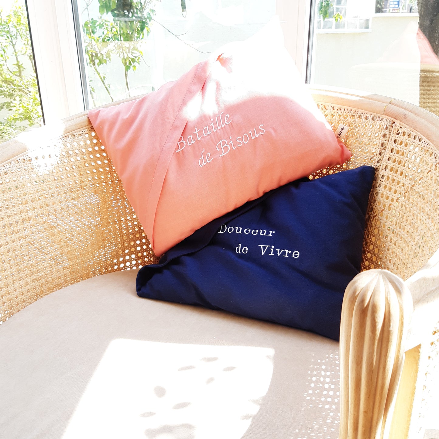 Rêve d'Evasion - Duo coussin et taie d'oreillers en coton BIO