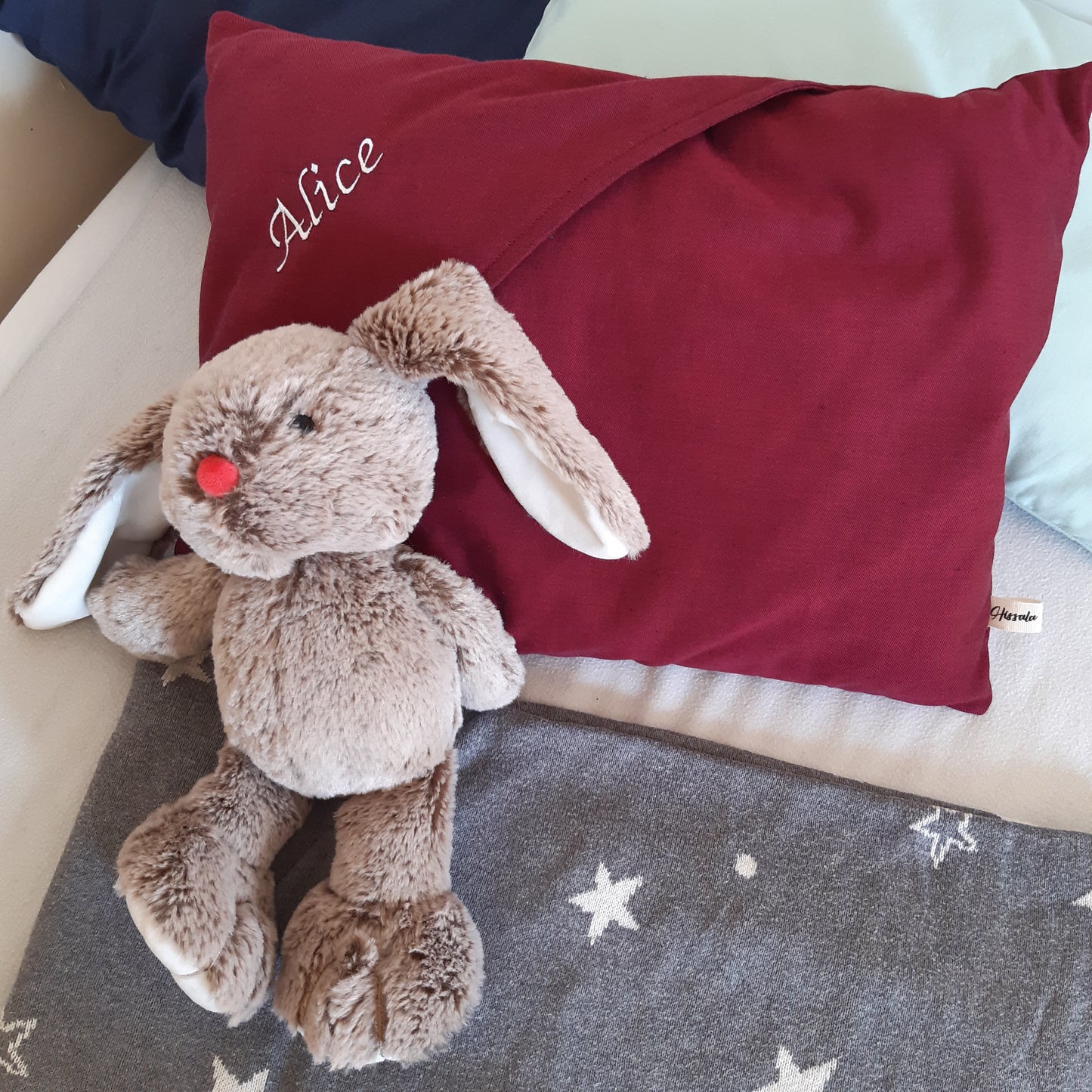 Rêve d'Evasion - Duo coussin et taie d'oreillers en coton BIO